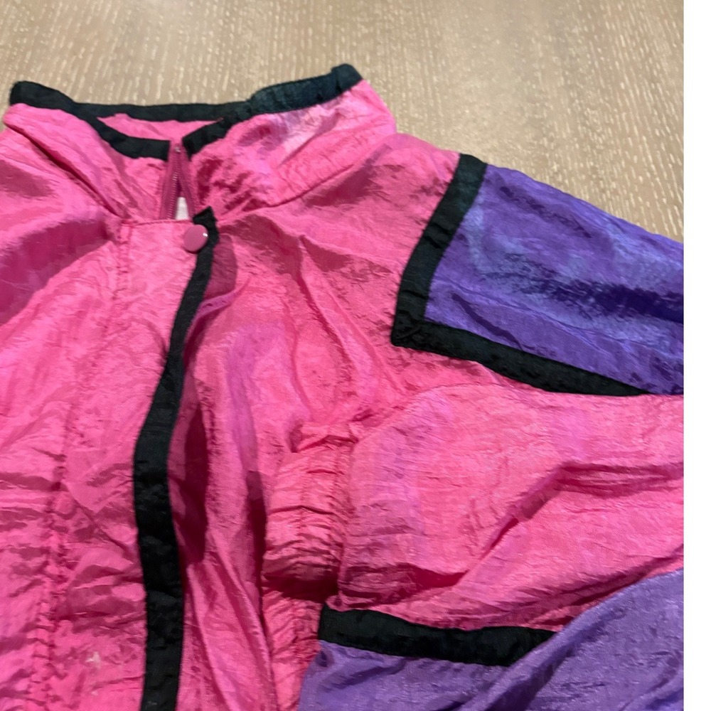 Vintage Rock Creek Colorblock Windbreaker Jacket Womens XL 80s 90s Neon Pink